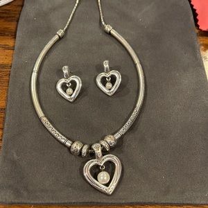 Brighton checker necklace and earring set. No backs for the earrings. EUC